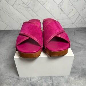 M. Gemi Pink Mules with Suede Upper